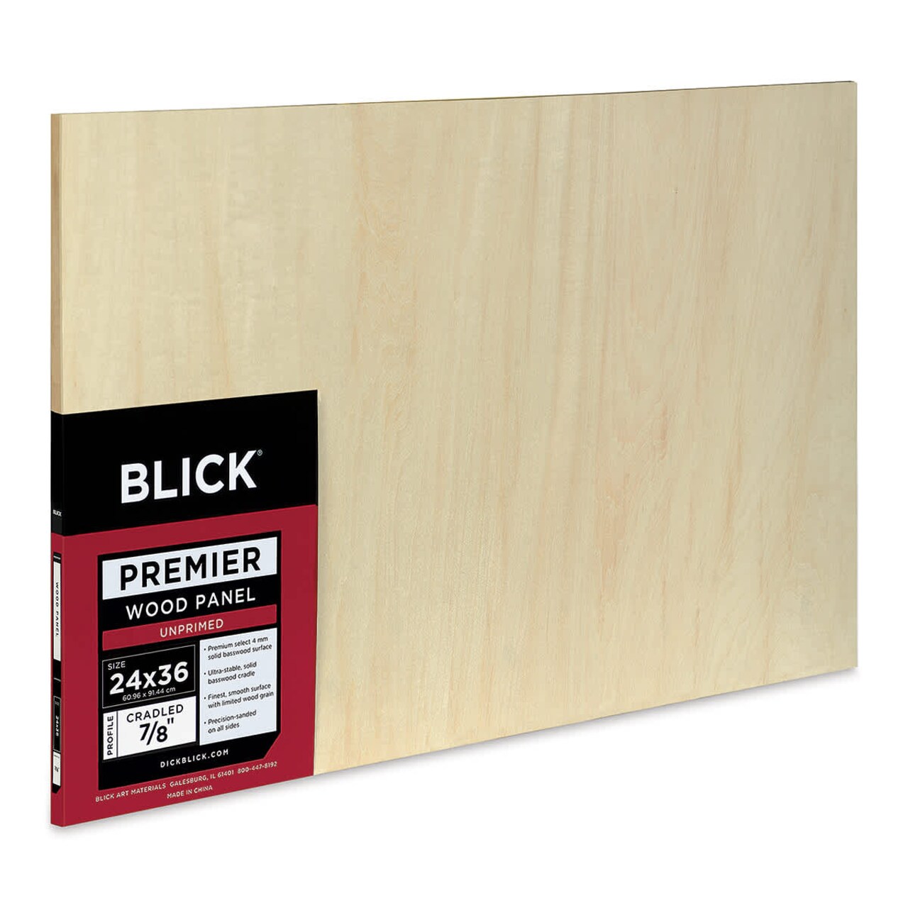 Blick Premier Wood Panel - 24" x 36", 7/8" Traditional Profile, Cradled